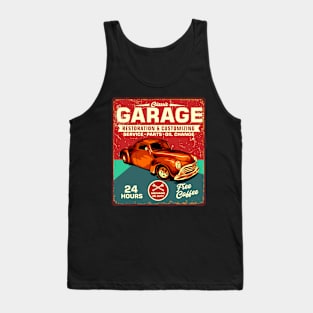 Retro Vintage Automotive Tin Sign Tank Top